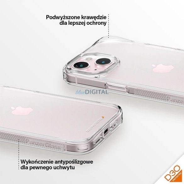 PanzerGlass HardCase Military Grade D3O tok iPhone 13/14/15 - átlátszó