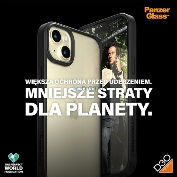 PanzerGlass ClearCase Military Grade tok iPhone 14 Plus/15 Plus - átlátszó-fekete