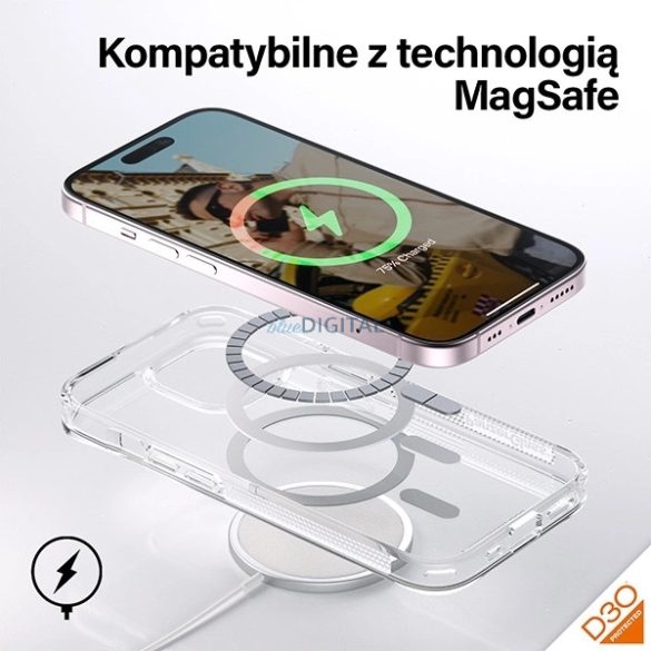 PanzerGlass HardCase Military Grade D3O MagSafe tok iPhone 13/14/15 - átlátszó