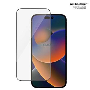 PanzerGlass Ultra-Wide Fit Antibacterial edzett üveg felhelyezést segítő kerettel iPhone 14 Pro Max