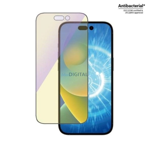 PanzerGlass Ultra-Wide Fit kékfény szűrős edzett üveg felhelyezést segítő kerettel iPhone 14 Pro