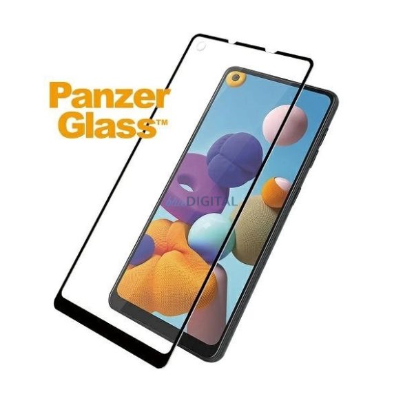 PanzerGlass E2E Regular edzett üveg fekete szegéllyel Samsung Galaxy A21