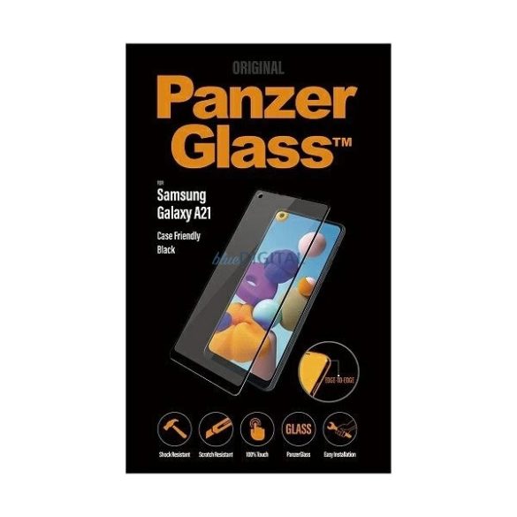 PanzerGlass E2E Regular edzett üveg fekete szegéllyel Samsung Galaxy A21