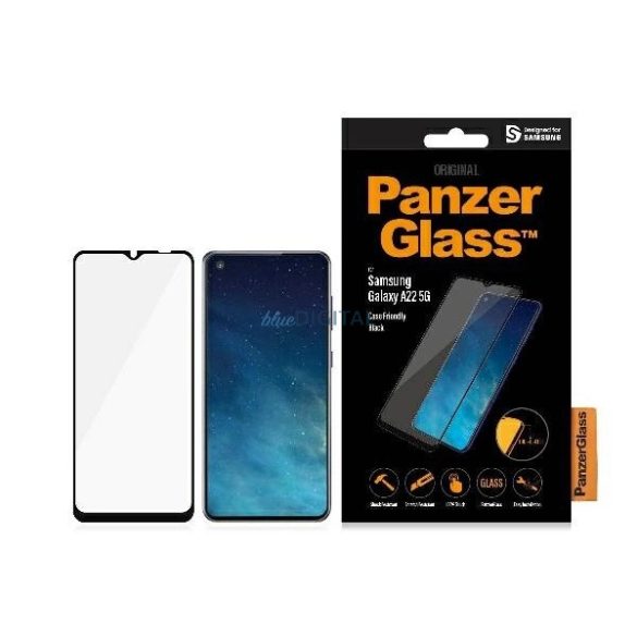 PanzerGlass E2E Regular edzett üveg fekete szegéllyel Samsung Galaxy A22 5G