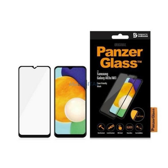 PanzerGlass E2E Regular edzett üveg fekete szegéllyel Samsung Galaxy A03