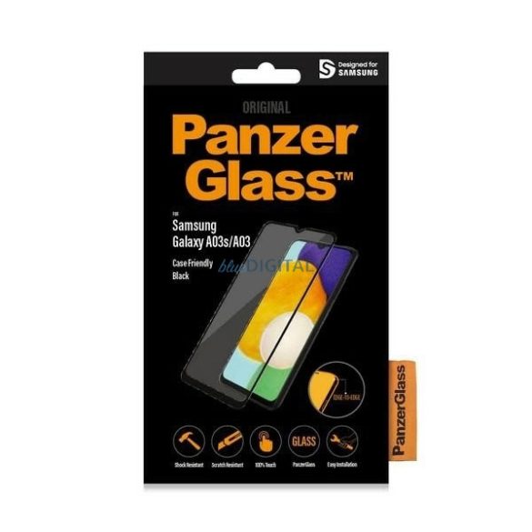 PanzerGlass E2E Regular edzett üveg fekete szegéllyel Samsung Galaxy A03