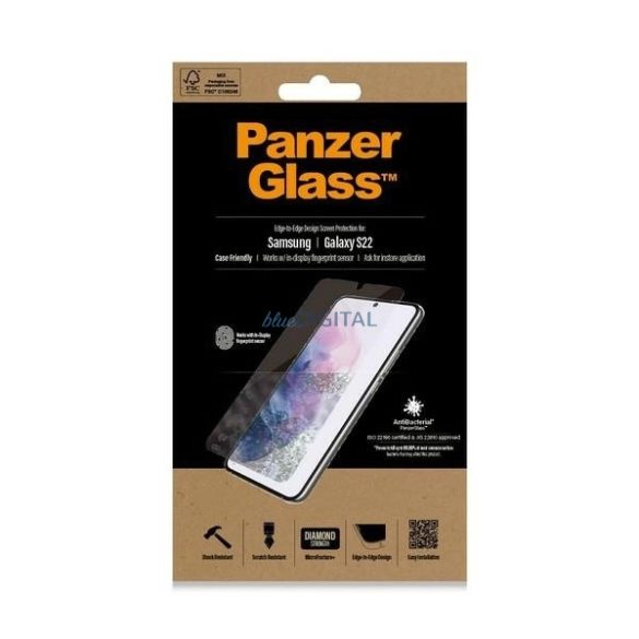 PanzerGlass E2E Microfracture edzett üveg fekete szegéllyel Samsung Galaxy S22