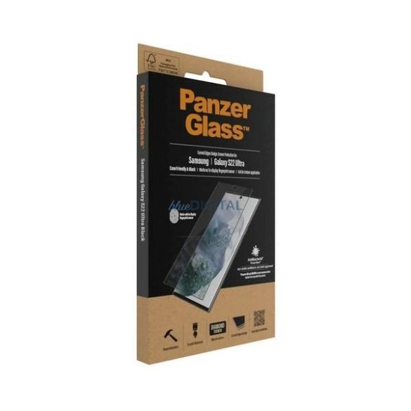 PanzerGlass E2E Microfracture edzett üveg fekete szegéllyel Samsung Galaxy S22 Ultra