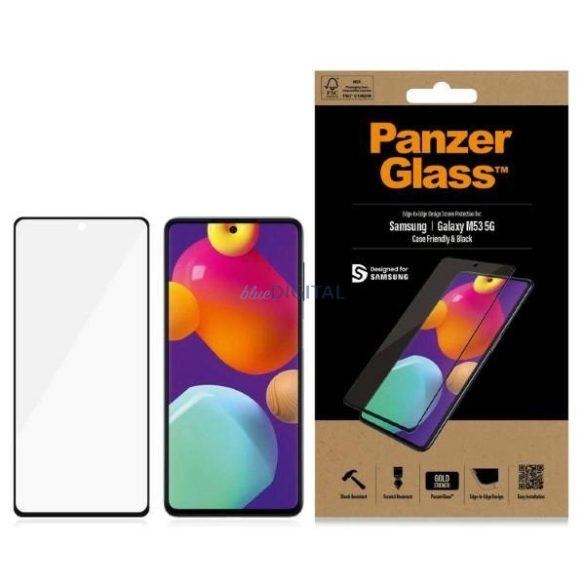 PanzerGlass E2E Regular edzett üveg fekete szegéllyel Samsung Galaxy M53