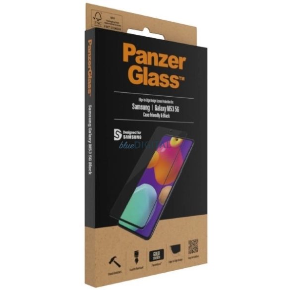 PanzerGlass E2E Regular edzett üveg fekete szegéllyel Samsung Galaxy M53