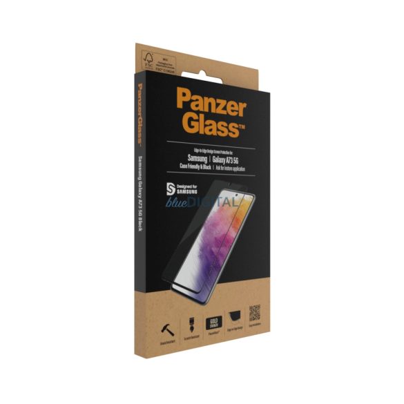 PanzerGlass E2E Regular edzett üveg fekete szegéllyel Samsung Galaxy A73