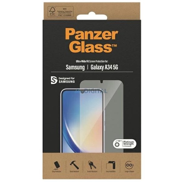 PanzerGlass Ultra-Wide Fit edzett üveg Samsung Galaxy A34 5G