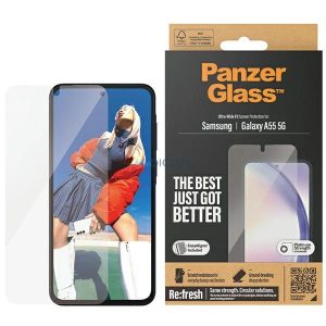 PanzerGlass Ultra-Wide Fit edzett üveg felhelyezést segítő kerettel Samsung Galaxy A55 5G