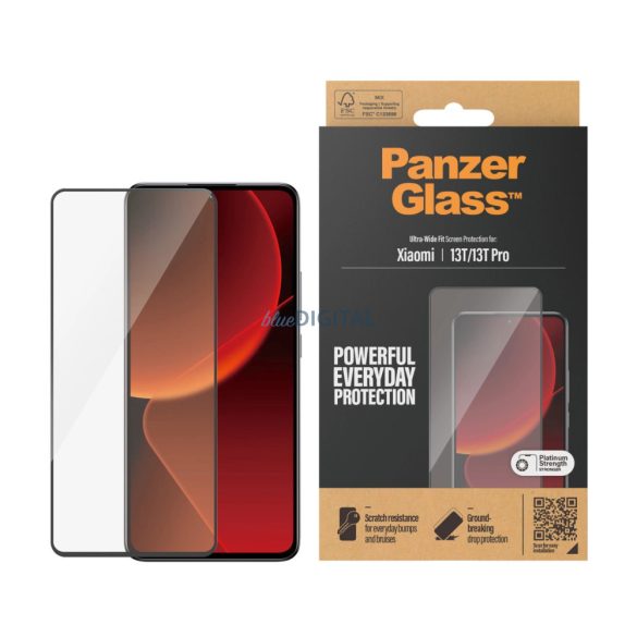 PanzerGlass Ultra-Wide Fit edzett üveg fekete szegéllyel Xiaomi 13T / Xiaomi 13T Pro