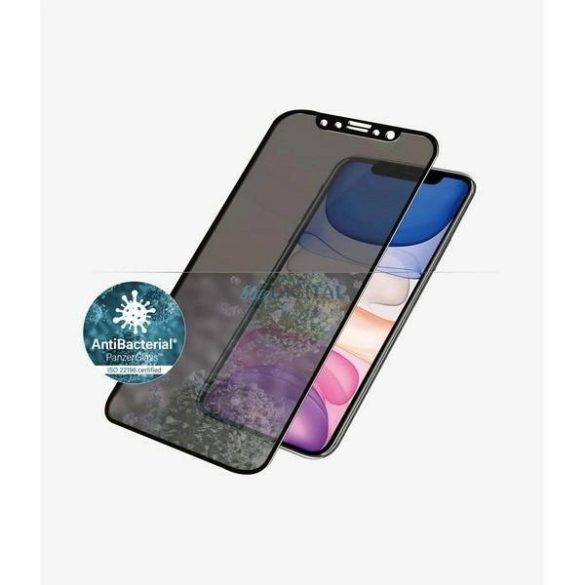 PanzerGlass E2E Super+ betekintésvédett edzett üveg fekete szegéllyel iPhone XR / iPhone 11