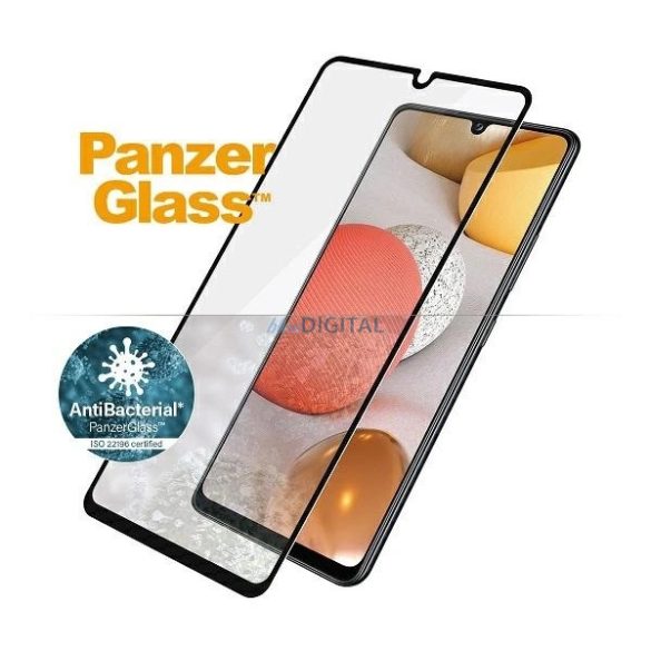 PanzerGlass E2E Super+ edzett üveg fekete szegéllyel Samsung Galaxy A42 5G