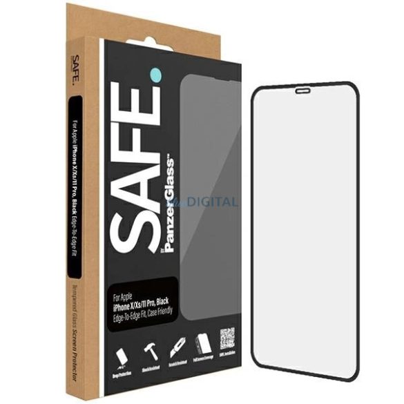 SAFE by PanzerGlass edzett üveg fekete szegéllyel iPhone 11 Pro / iPhone XS / iPhone X