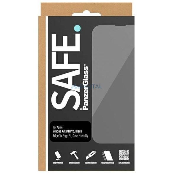 SAFE by PanzerGlass edzett üveg fekete szegéllyel iPhone 11 Pro / iPhone XS / iPhone X