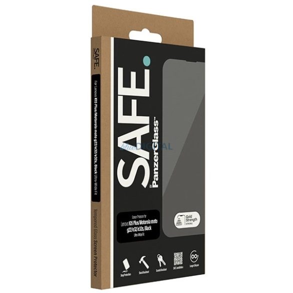 SAFE by PanzerGlass edzett üveg fekete szegéllyel Motorola Moto G22 / G32 / E32s