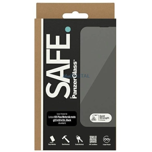 SAFE by PanzerGlass edzett üveg fekete szegéllyel Motorola Moto G22 / G32 / E32s