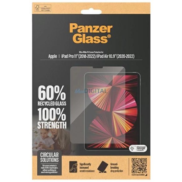 PanzerGlass Ultra-Wide Fit Antibacterial edzett üveg iPad Pro 11" 2018-2022 / Air 10.9" 2020-2022