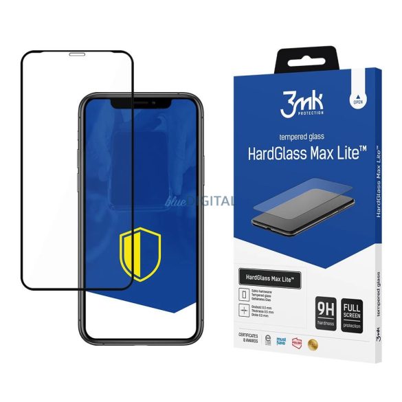 3mk HardGlass Max Lite™ üvegfólia fekete szegéllyel iPhone Xr/11