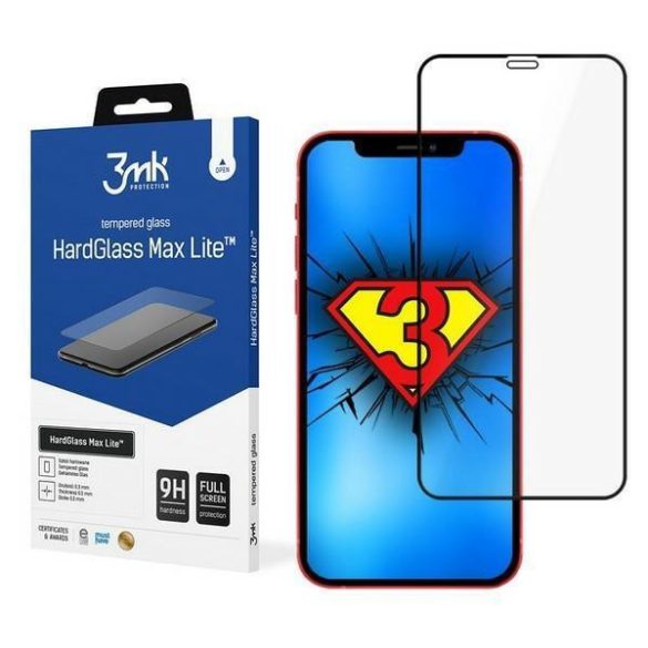 3MK HG Max Lite iPhone 12 Pro Max 6,7" fekete üvegfólia