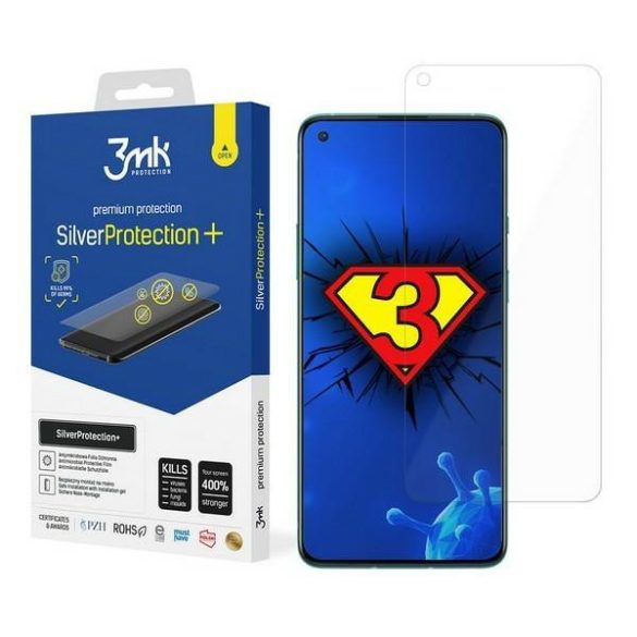 Silver 3MK Protect OnePlus + 8T antimikrobiális film szerelt nedves védőfólia