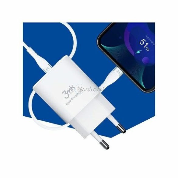 3MK Hypercharger 20W 1xUSB-C + 1XUSB-A PD / QC töltő