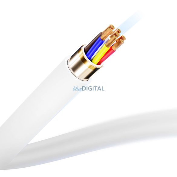 3mk Hyper Silicone Cable Type-C - Type-C kábel 100W 5A 2m - fehér
