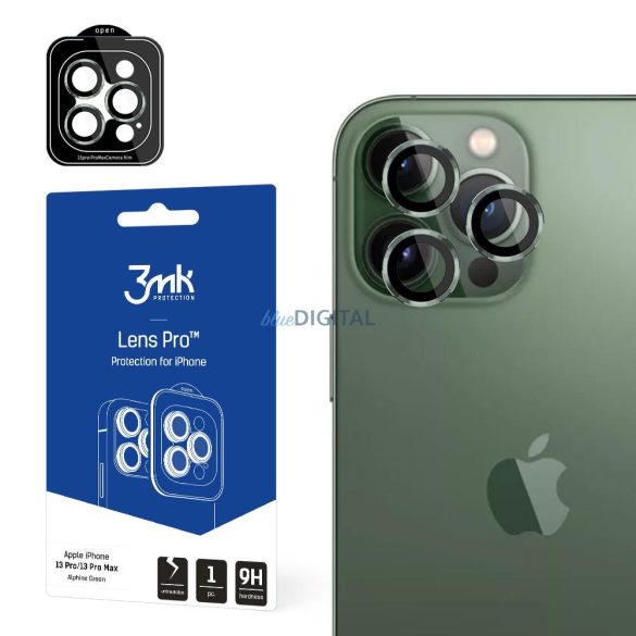 Kameraüveg iPhone 13 Pro Max / 13 Pro 9H 3mk lencsevédelem Lens Protection Pro Series Zöld