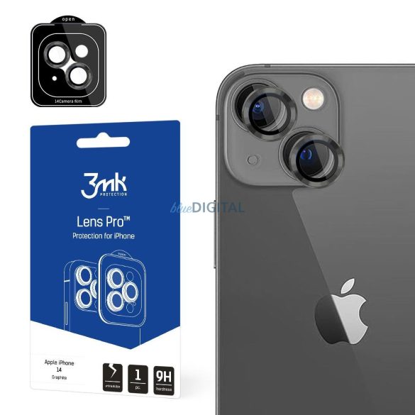Kameraüveg iPhone 14 9H 3mk lencsevédelem Lens Protection Pro Series szürke