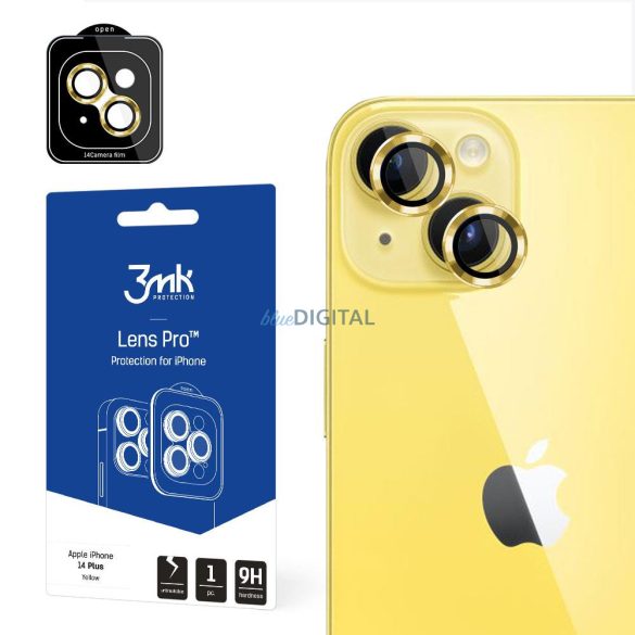 Apple iPhone 14 Plus - 3mk lencsevédelem Pro Sárga fólia