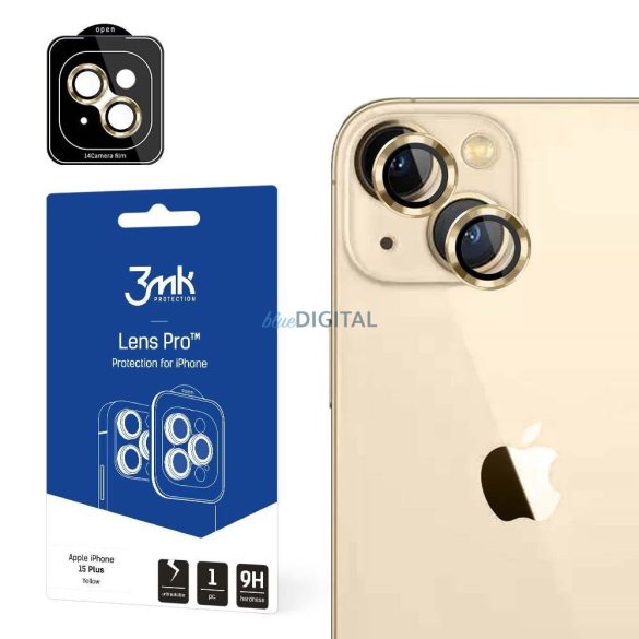 Apple iPhone 15 Plus - 3mk lencsevédelem Pro Sárga fólia
