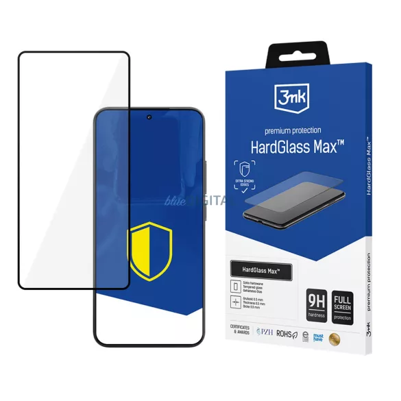 Megerősített, teljes képernyős edzett üveg 3mk HardGlass Max fekete Xiaomi 15