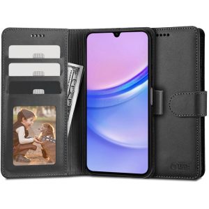 Tech-Protect Wallet tok Samsung Galaxy A15 4G/5G - fekete