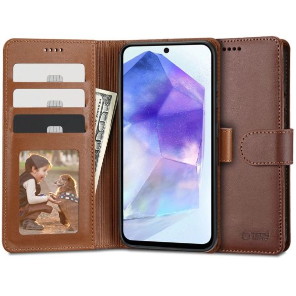 Tech-Protect Wallet tok Samsung Galaxy A55 5G - barna