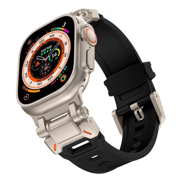 Tech-Protect Delta Pro Strap csereszíj Apple Watch 4 / 5 / 6 / 7 / 8 / 9 / SE / Ultra 1 / 2 (42/44/45/49 mm) - fekete-titánium