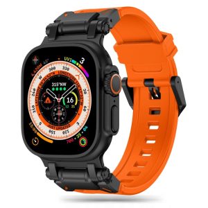 Tech-Protect Delta Pro Strap csereszíj Apple Watch 4/5/6/7/8/9/SE/Ultra 1/2 (42/44/45/49 mm) - narancs-fekete