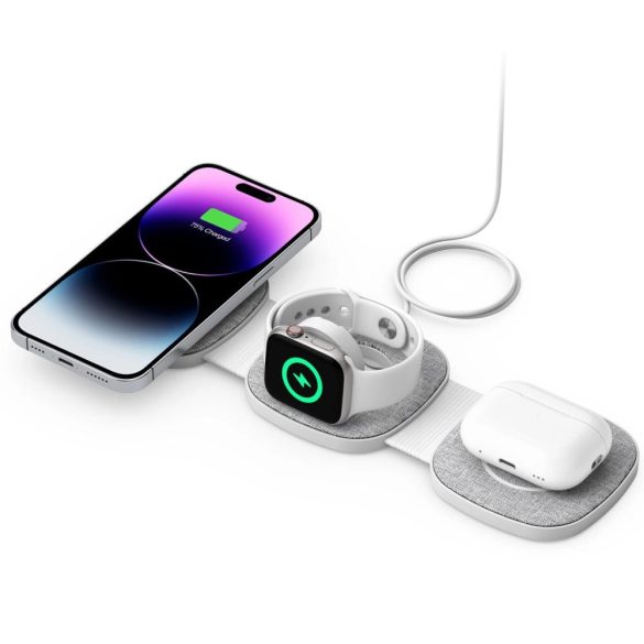 Tech-Protect QI15W-A32 3 az 1-ben MagSafe induktív töltő okostelefon / Apple Watch / AirPods - szürke