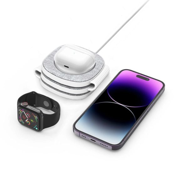 Tech-Protect QI15W-A32 3 az 1-ben MagSafe induktív töltő okostelefon / Apple Watch / AirPods - szürke