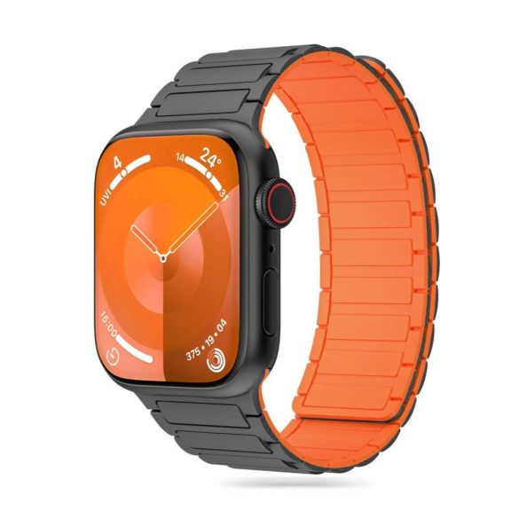 Tech-Protect IconBand Magnetic csereszíj Apple Watch 4 / 5 / 6 / 7 / 8 / 9 / SE / Ultra 1 / 2 (42/44/45/49 mm) - titánium-narancs