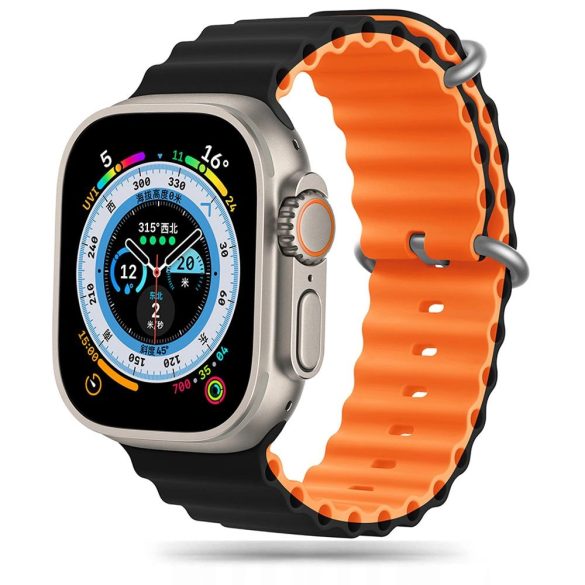 Tech-Protect IconBand Pro csereszíj Apple Watch 4 / 5 / 6 / 7 / 8 / 9 / SE / Ultra 1 / 2 (42/44/45/49 mm) - narancs-fekete