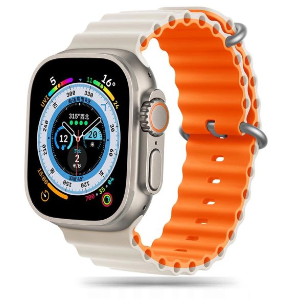 Tech-Protect IconBand Pro csereszíj Apple Watch 4 / 5 / 6 / 7 / 8 / 9 / SE / Ultra 1 / 2 (42/44/45/49 mm) - bézs-narancs