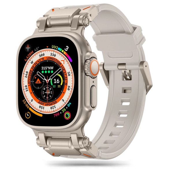 Tech-Protect Delta Pro strap csereszíj Apple Watch 4 / 5 / 6 / 7 / 8 / 9 / SE / Ultra 1 / 2 (42/44/45/49 mm) - bézs-titánium