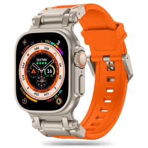 Tech-Protect Delta Pro Strap csereszíj Apple Watch 4 / 5 / 6 / 7 / 8 / 9 / SE / Ultra 1 / 2 (42/44/45/49 mm) - titánium-narancs