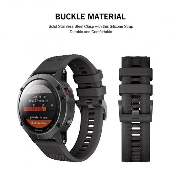 Tech-Protect Smooth szíj Garmin Fenix 3/5X/3HR/5X Plus/6X/6X Pro/7X - fekete