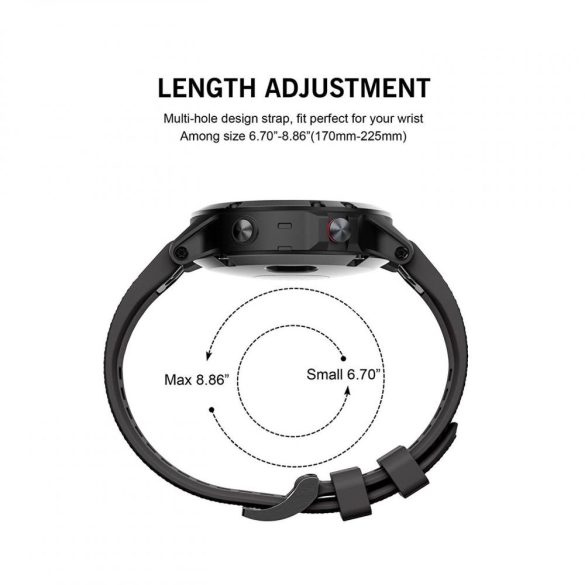 Tech-Protect Smooth szíj Garmin Fenix 3/5X/3HR/5X Plus/6X/6X Pro/7X - fekete