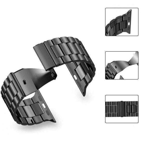 Tech-Protect Stainless Bracelet csereszíj Apple Watch 4 / 5 / 6 / 7 / 8 / 9 / SE / Ultra 1 / 2 (42/44/45/49 mm) - fekete