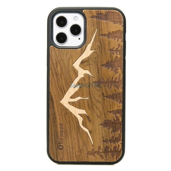 Fából készült tok iPhone 12/12 Pro Bewood Imbuia hegyek